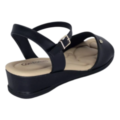 Sandália Comfortflex Nude Com Salto Tira Croco Afivelada - WN Shoes