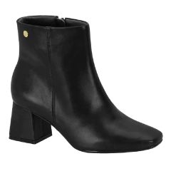 Bota Vizzano Cano Curto Salto Bloco Bico Quadrado Com Zíper - loja online