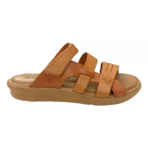 Tamanco Anabela New Face Couro Melrose Tiras Mel New Multi - comprar online