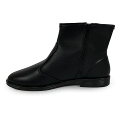 Bota Beira Rio Preta Salto Baixo e Cano Curto Com Zíper - comprar online