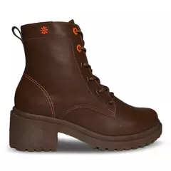 Bota Conforto New Face Preta Com Cadarços Couro na internet