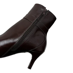 Imagem do Bota Quiz Bico Fino Salto Agulha Fecho Dourado Com Zíper