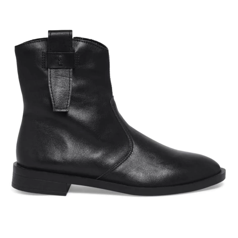 Bota Santa Lolla Couro Cano Curto Com Zíper Salto Baixo