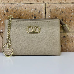 Carteira Victtoria Com Fecho Zíper Dois Compartimentos Detalhes Dourados - comprar online