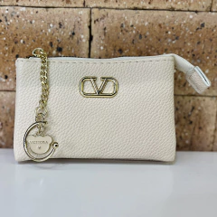 Carteira Victtoria Com Fecho Zíper Dois Compartimentos Detalhes Dourados - loja online