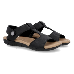 Sandália Usaflex Baixa Couro Preta Com Elástico na internet