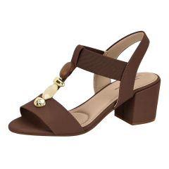 Sandália Modare Ultraconforto Salto Bloco Tira Elástica Com Apliques na internet