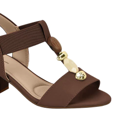 Sandália Modare Ultraconforto Salto Bloco Tira Elástica Com Apliques - WN Shoes