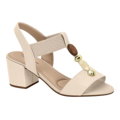 Imagem do Sandália Modare Ultraconforto Salto Bloco Tira Elástica Com Apliques