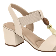 Sandália Modare Ultraconforto Salto Bloco Tira Elástica Com Apliques na internet