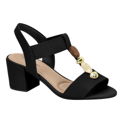Sandália Modare Ultraconforto Salto Bloco Tira Elástica Com Apliques - WN Shoes