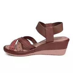 Sandália Conforto New Face Couro Anabela Valencia - comprar online