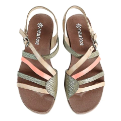 Sandália New Face Couro New Mix Tiras Multicor - loja online
