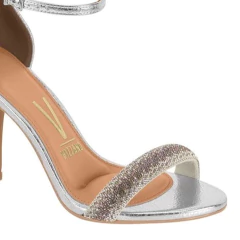 Sandália Vizzano Salto Agulha Tira Strass Afivelada Com Contraforte - comprar online