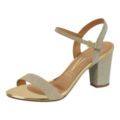Sandália Vizzano Salto Quadrado Afivelada Com Glitter na internet
