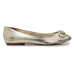 Sapatilha Santa Lolla Metalizada Bico Redondo Com Corrente