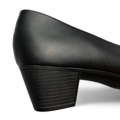 Sapato Peep Toe Usaflex Couro Salto Médio Com Laço - WN Shoes