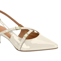 Sapato Scarpin Vizzano Chanel Bico Fino Slingback Com Fivelas - WN Shoes