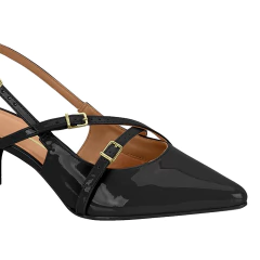 Sapato Scarpin Vizzano Chanel Bico Fino Slingback Com Fivelas - comprar online