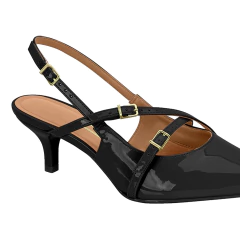 Sapato Scarpin Vizzano Chanel Bico Fino Slingback Com Fivelas na internet