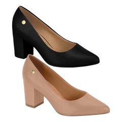 Sapato Scarpin Vizzano Salto Bloco Bico Fino