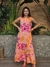 Vestido Aline longo babado 21025 Estampado MODELAGEM PEQUENA na internet