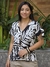 Blusa Decote V Laço Manga 21117 - Estampada - Território Carioca
