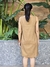 Vestido Bolso Frente de Linho 21157 Liso Caramelo - loja online