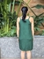 Vestido Aline curto alça passador 21166 Liso Verde - loja online
