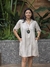 Vestido Polo Manga Alheta 21104 Viscose Jacard Marfim - comprar online