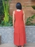 Vestido MM Viscose sem manga pregas e babado 21077 Terra Cota - comprar online