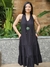 Vestido MM Gola Padre sem manga pingente 21080 liso Petro
