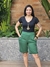 Bermuda de Linho com Viscose 21037- Lisa verde - comprar online