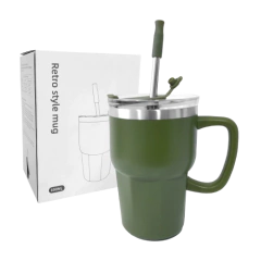 TAZA TERMICA RETRO VERDE 600ML