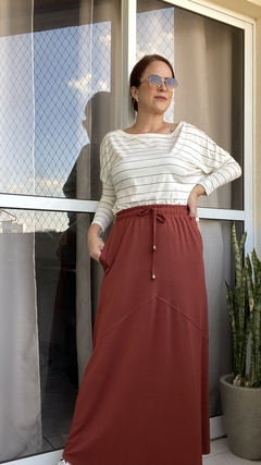 Imagem do Blusa ampla gola canoa listrada - Raíssa