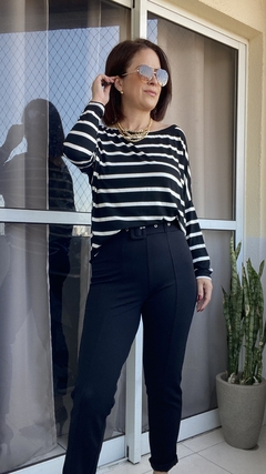 Blusa ampla gola canoa listrada - Raíssa na internet