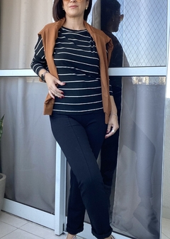 Blusa ampla gola canoa listrada - Raíssa - comprar online