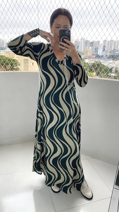Vestido Alana Manga Longa (estampado) - Marta Moraes Shop