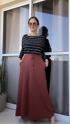 Blusa ampla gola canoa listrada - Raíssa na internet