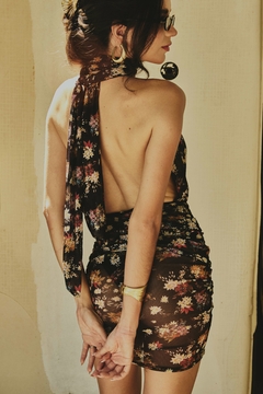 Body tule Flores Preto - comprar online