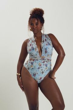 Body tule Flores Azul