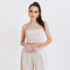 Top pregas Linho Natural Color
