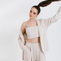 Top pregas Linho Natural Color - comprar online