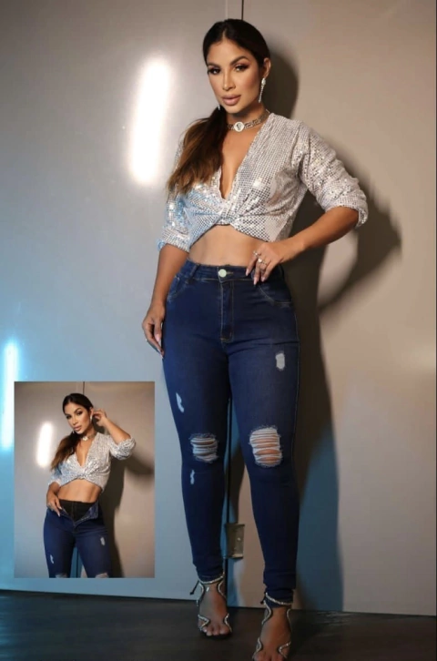 CALÇA LIPO JEANS ESCURO - REF:0447