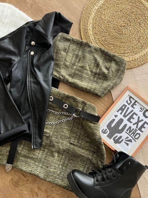 CONJUNTO TECIDO TUID (CROPPED + SAIA)