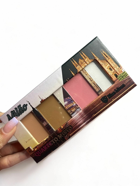 Quarteto miso de iluminador contorno e blush Blue Moon