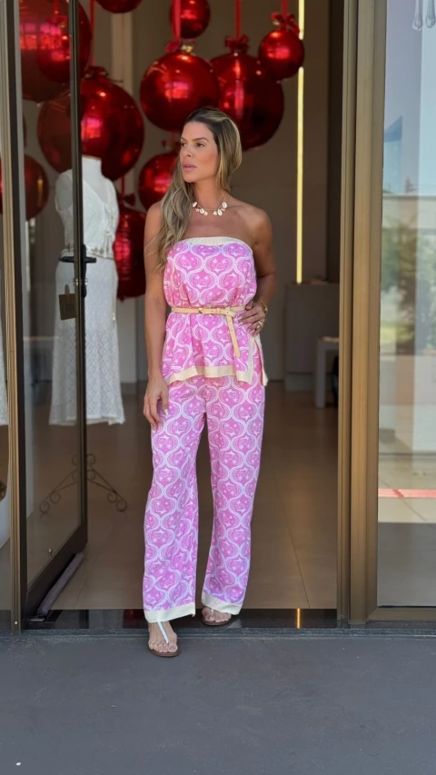 Conjunto Arabescos Rosa