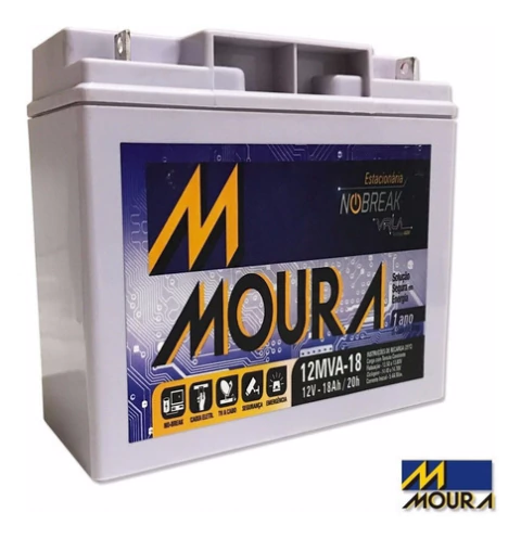 Bateria Moura Estacionaria 12v 18ah Vrla Para Nobreak , Brinquedos Equipamento Hospitalar e Iluminação