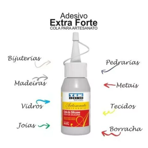 Cola Silicone Tek Bond Artesanato 85g/100ml Caixa com 18 Unidades