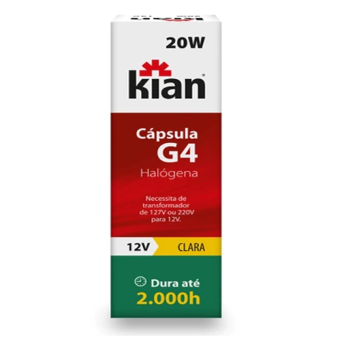 Lâmpada Halógena Clara Coifa Cápsula 12v 20w G4 Kian